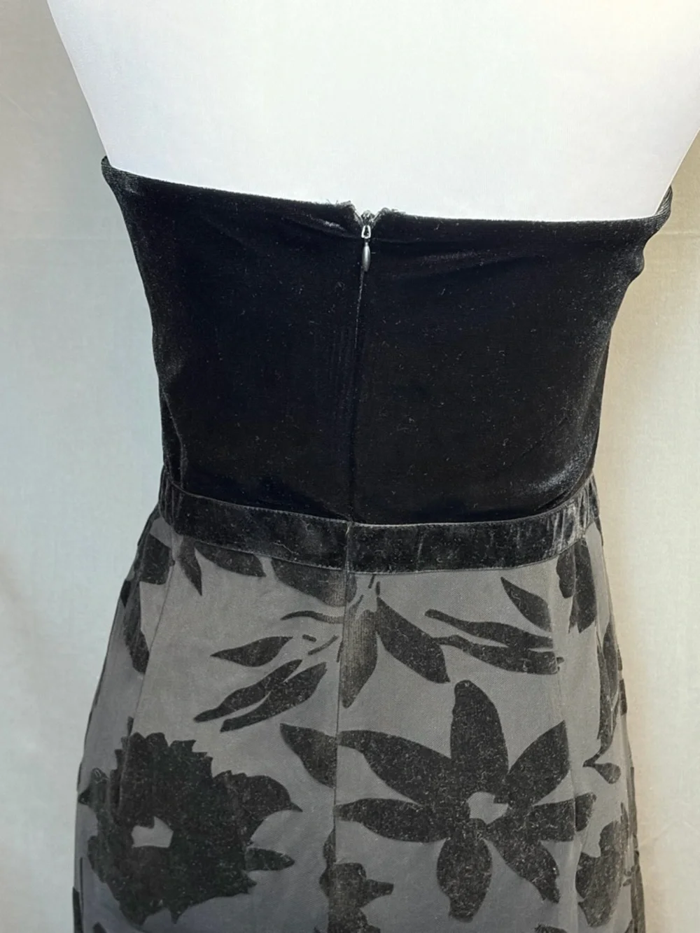 Lulus Love About It Black Velvet Burnout Strapless Jumpsuit Size XL